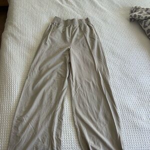 H&M Sand Beige Elastic Waist Wide-Leg Pants